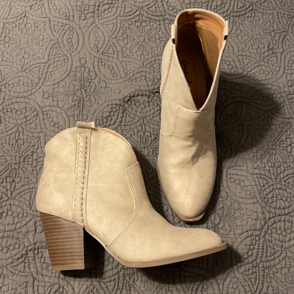 Tan booties